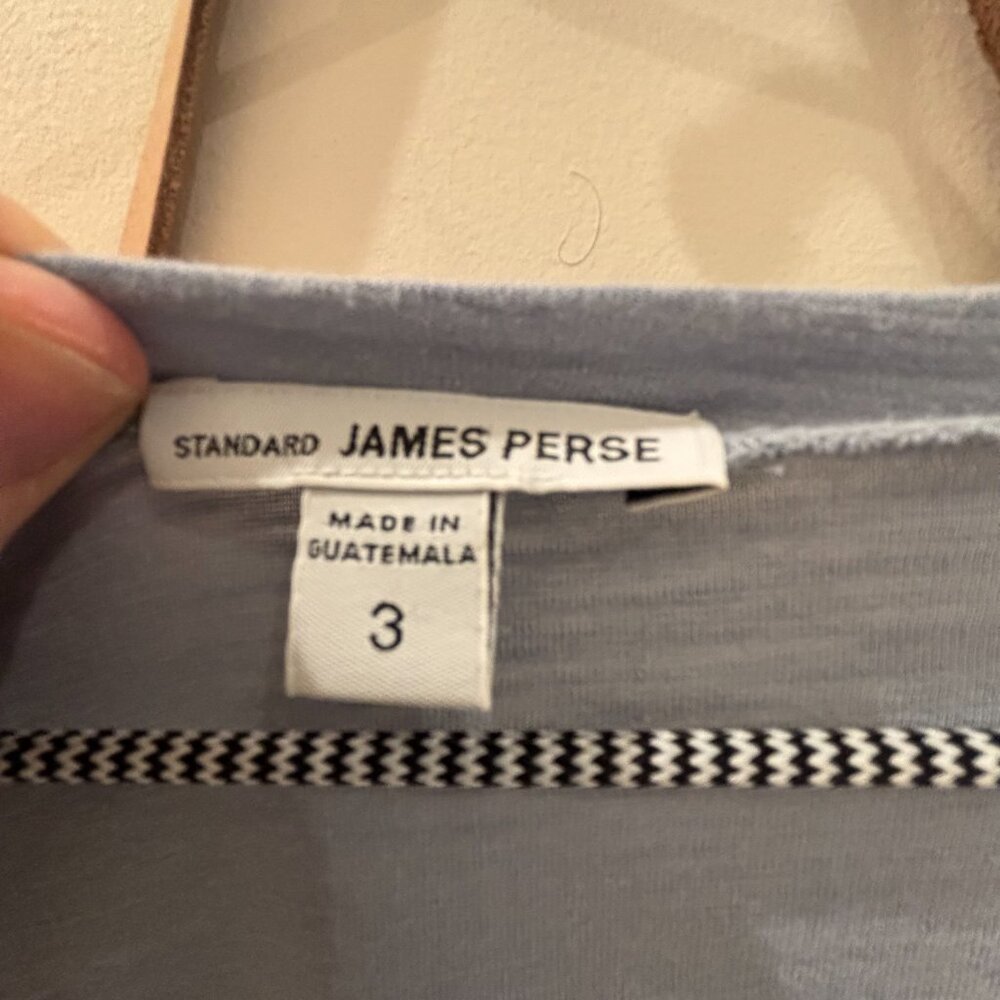 James Perse Scoopneck Tee, Size‎ 3 (L) Light Blue - Picture 3 of 4